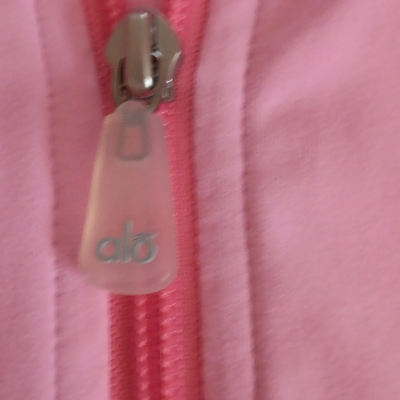 Alo Yoga Pink Full Zip Nylon Hooded Jacket - Picture 3 of 11